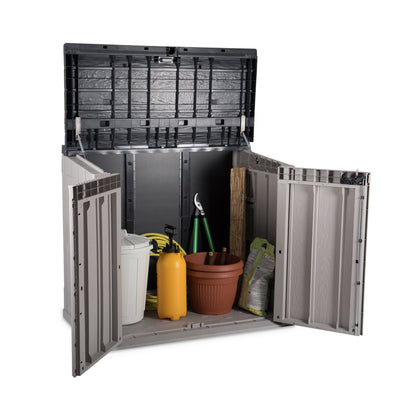 Toomax Stora Way All Weather Outdoor 6' x 3.5' Storage Shed Cabinet, Taupe Gray - VMInnovations