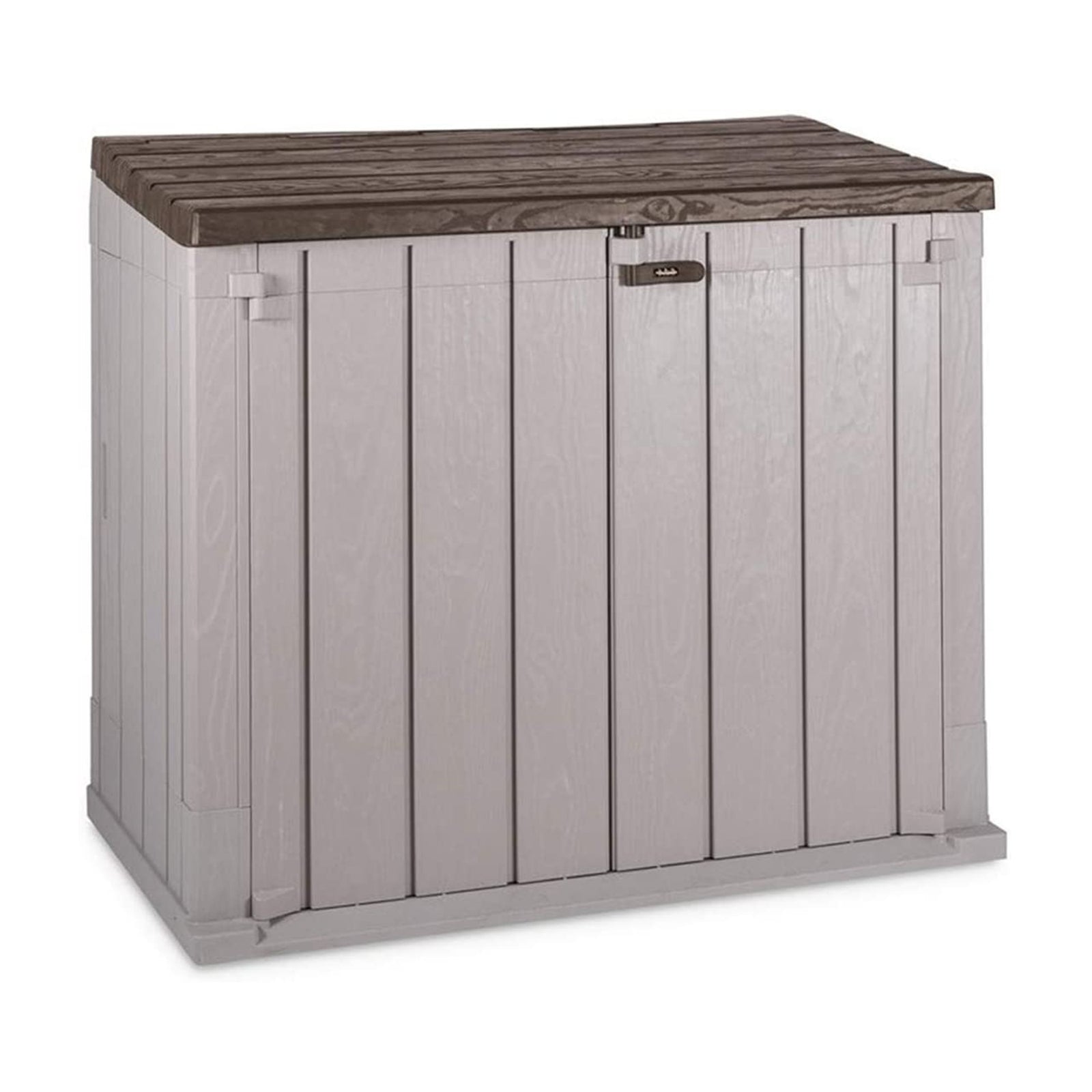 Toomax Stora Way All Weather Outdoor XL 7' x 3.5' Storage Shed Cabinet, Taupe - VMInnovations
