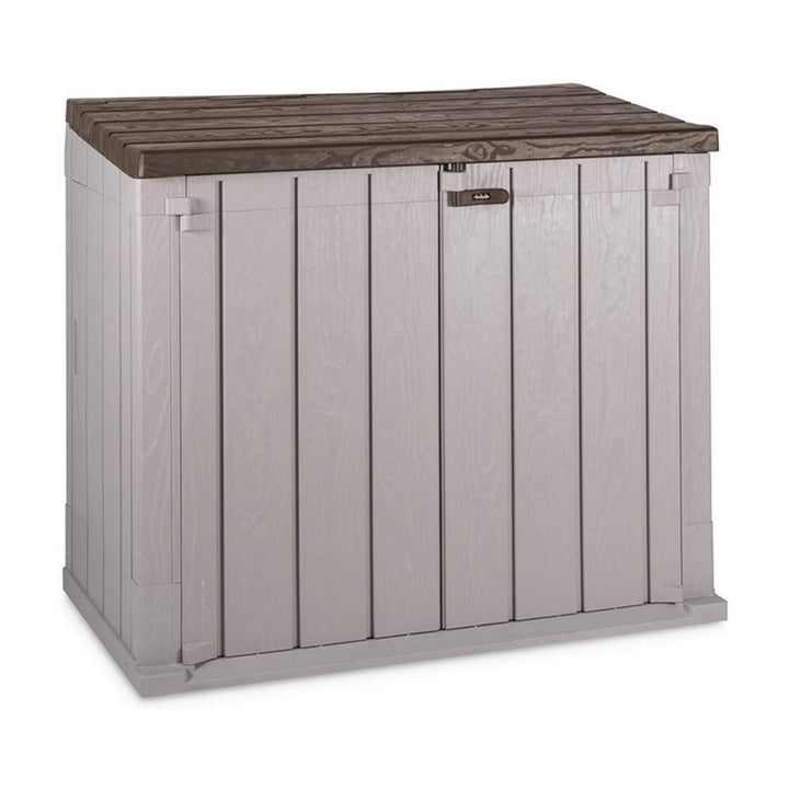 Toomax Stora Way All Weather Outdoor XL 7' x 3.5' Storage Shed Cabinet, Taupe