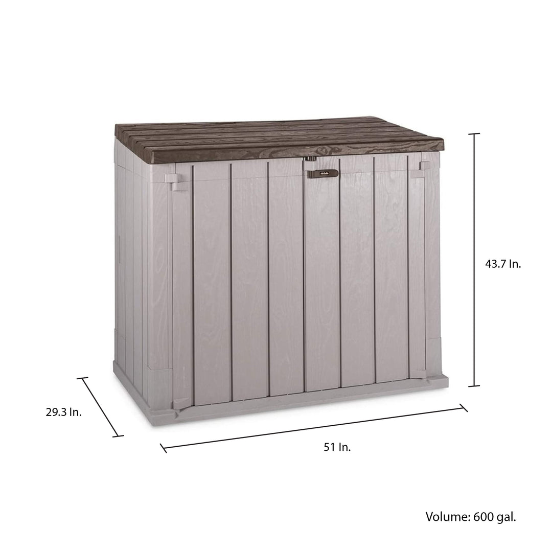 Toomax Stora Way All Weather Outdoor XL 7' x 3.5' Storage Shed Cabinet, Taupe