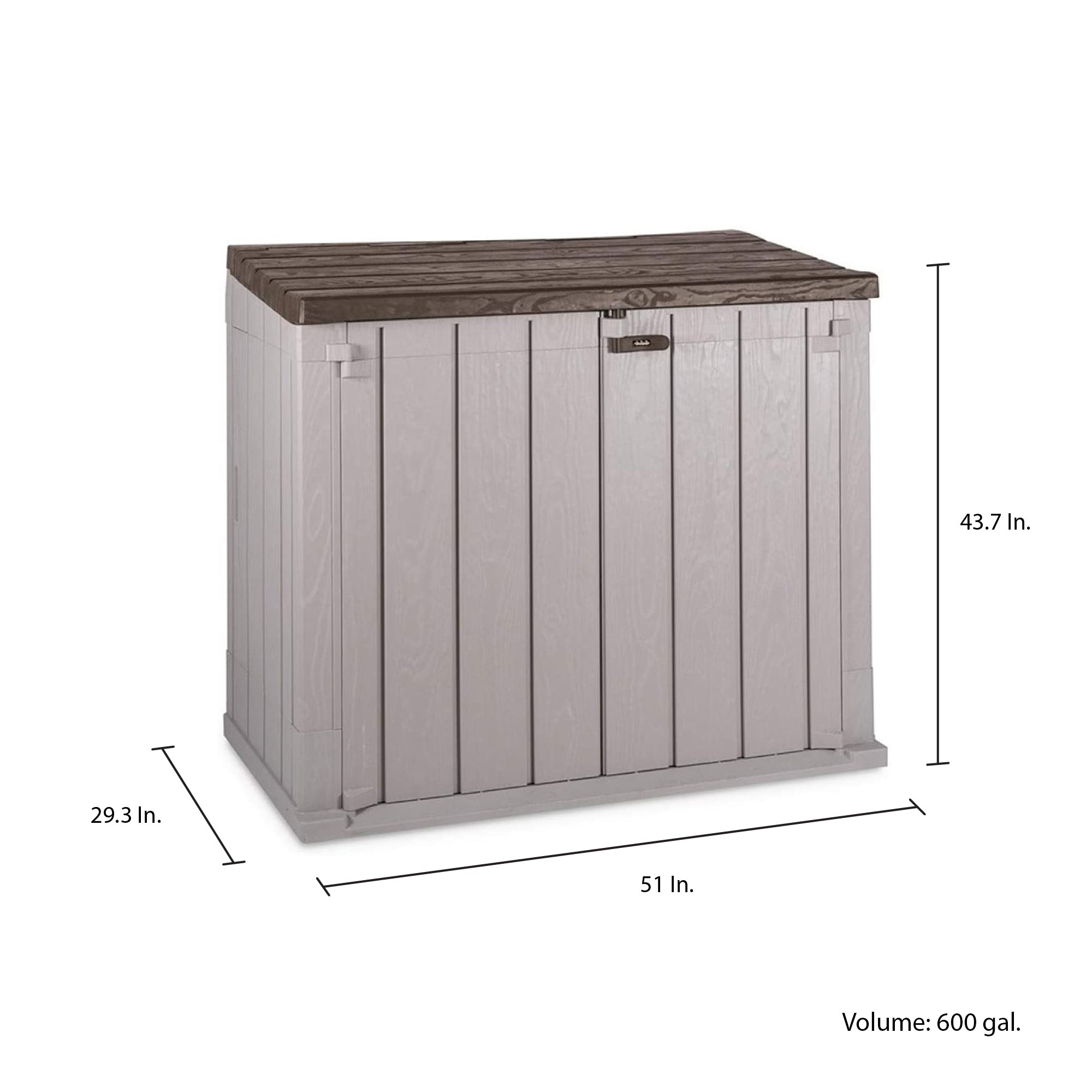 Toomax Stora Way All Weather Outdoor 6' x 3.5' Storage Shed Cabinet, Taupe Gray - VMInnovations