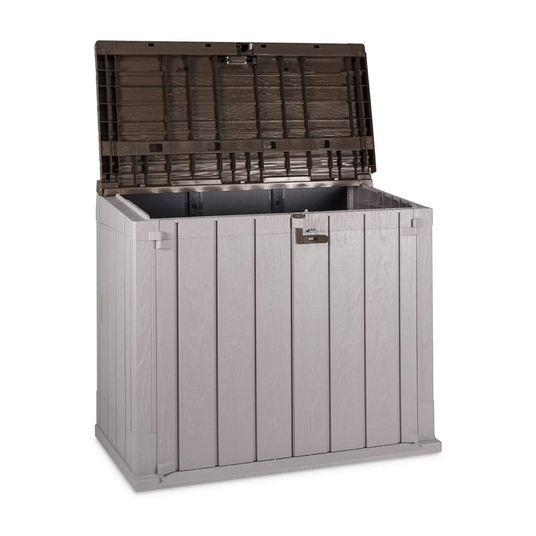 Toomax Stora Way All Weather Outdoor XL 7' x 3.5' Storage Shed Cabinet, Taupe