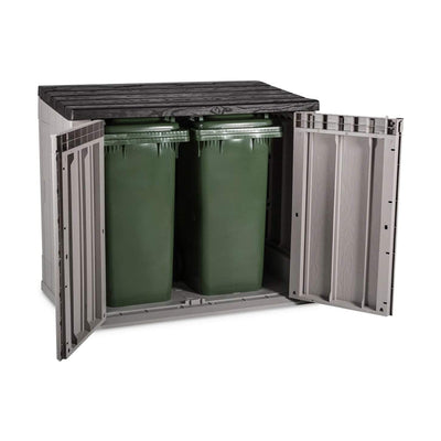 Toomax Stora Way All Weather Outdoor XL 7' x 3.5' Storage Shed Cabinet, Taupe - VMInnovations