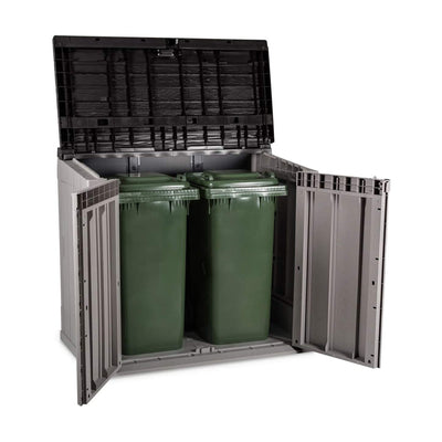 Toomax Stora Way All Weather Outdoor XL 7' x 3.5' Storage Shed Cabinet, Taupe - VMInnovations