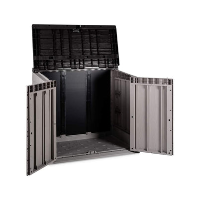 Toomax Stora Way All Weather Outdoor XL 7' x 3.5' Storage Shed Cabinet, Taupe - VMInnovations