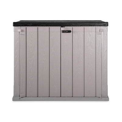 Toomax Stora Way All Weather Outdoor XL 7' x 3.5' Storage Shed Cabinet, Taupe
