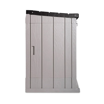 Toomax Stora Way All Weather Outdoor XL 7' x 3.5' Storage Shed Cabinet, Taupe - VMInnovations