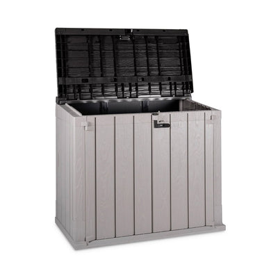 Toomax Stora Way All Weather Outdoor XL 7' x 3.5' Storage Shed Cabinet, Taupe
