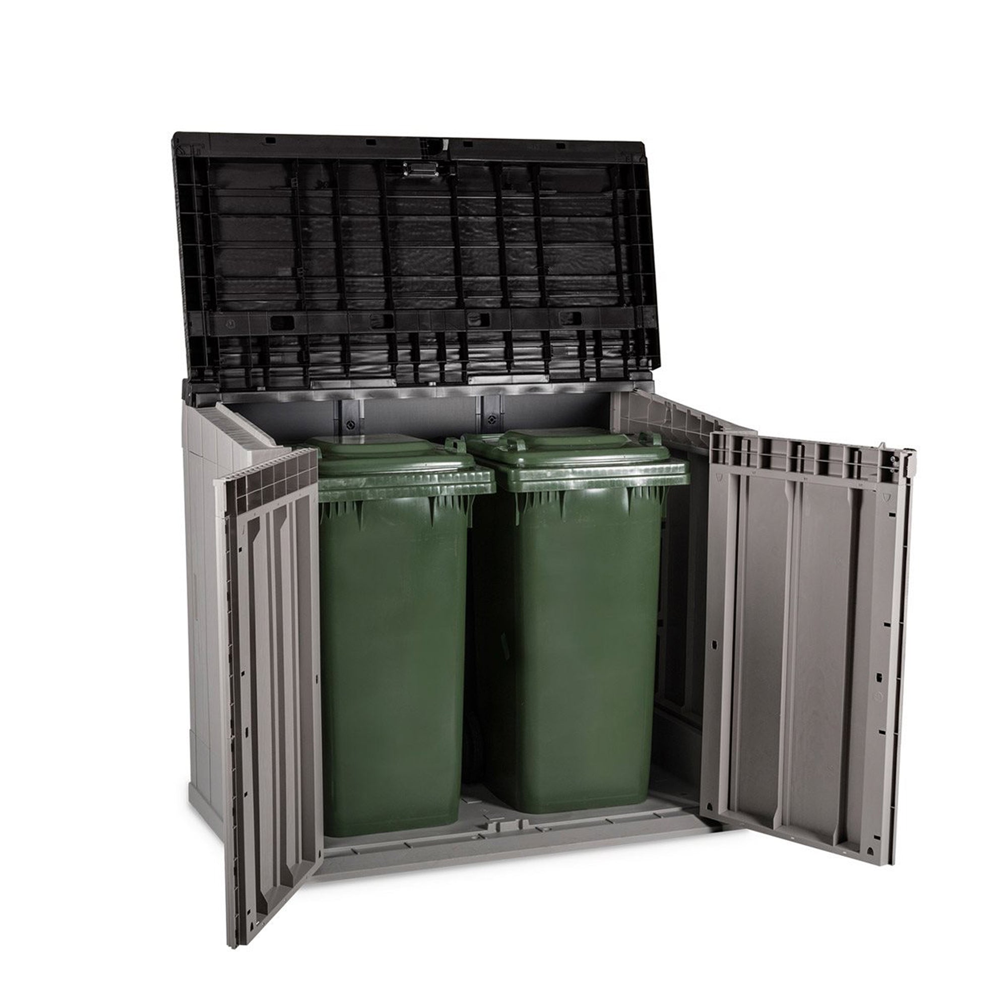 Toomax Stora Way All Weather Outdoor XL 7' x 3.5' Storage Shed Cabinet, Taupe