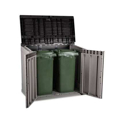 Toomax Stora Way All Weather Outdoor XL 7' x 3.5' Storage Shed Cabinet, Taupe