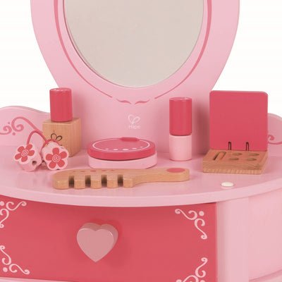 Petite Vanity Toy Wooden Beauty Counter with Mirror and Accessories (Open Box)