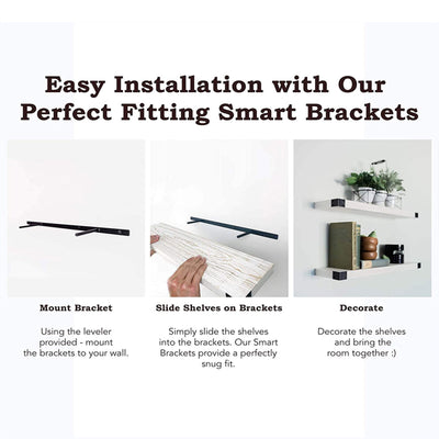 Willow & Grace Bryan 36" Floating Wood Wall Mount Shelves, White Set of 2 (Used) - VMInnovations