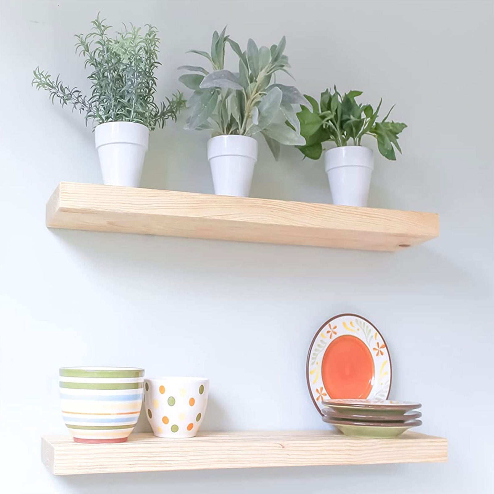 Willow & Grace Caro 24" Floating Wood Wall Mount Shelves, Set of 2 (Open Box) - VMInnovations