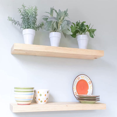 Willow & Grace Caro 24" Floating Wood Wall Mount Shelves, Set of 2 (Open Box) - VMInnovations