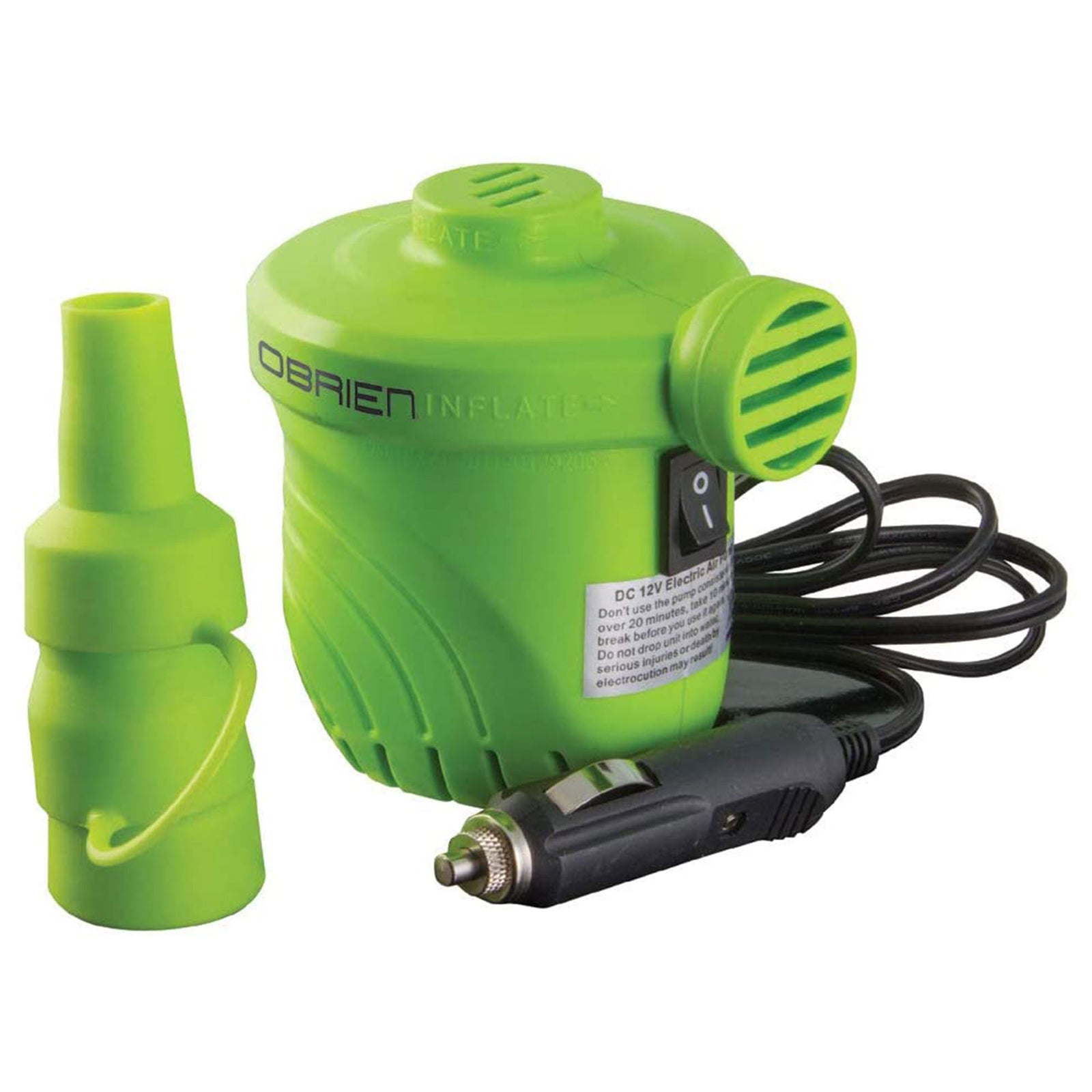 O'Brien 12 Volt Electric Inflator & Deflator Pump w/3 Nozzles & 6 Ft Cord (Used) - VMInnovations