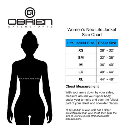 O'Brien Watersports Ladies Flex V-Back Safety Life Jacket, (Open Box)
