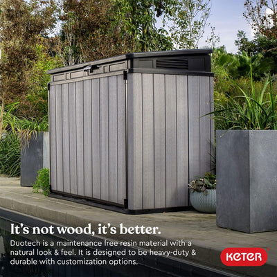Keter Elite Store Outdoor Storage Shed 4.6 by 2.7 Foot, Deco Grey (Open Box) - VMInnovations