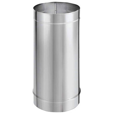 DuraVent DuraBlack 48 x 8 Inch Stainless Steel Single Wall Stove Pipe, Silver