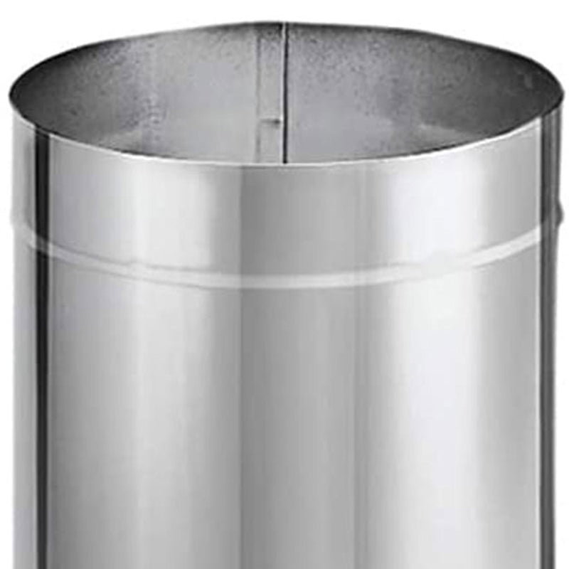 DuraVent DuraBlack 48 x 8 Inch Stainless Steel Single Wall Stove Pipe, Silver