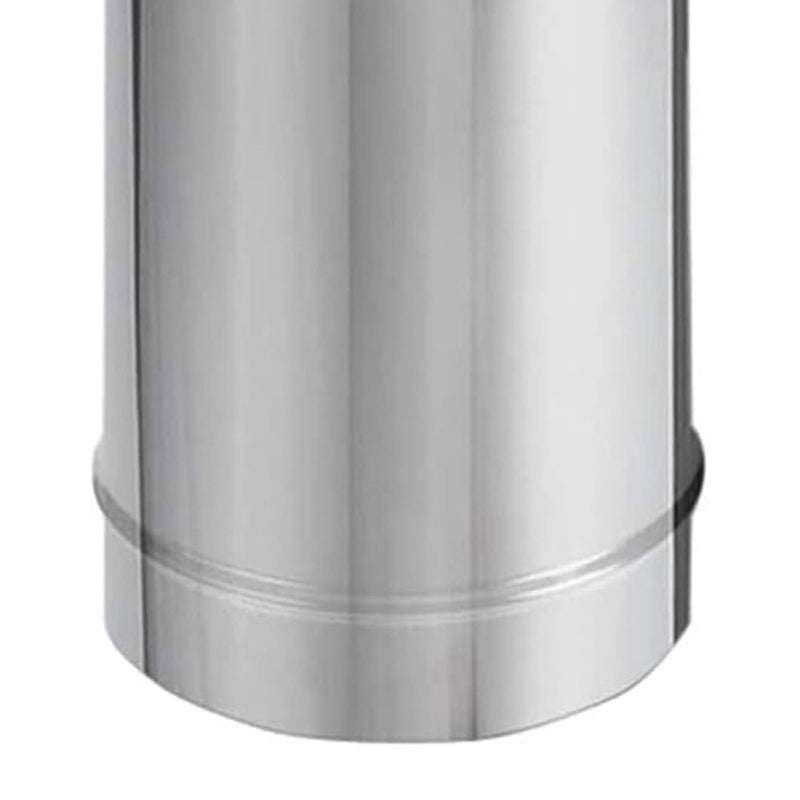 DuraVent DuraBlack 48 x 8 Inch Stainless Steel Single Wall Stove Pipe, Silver