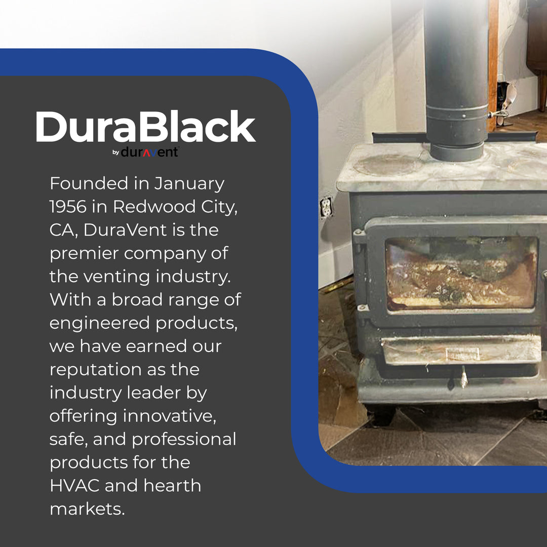 DuraVent DuraBlack 48 x 8 Inch Stainless Steel Single Wall Stove Pipe, Silver