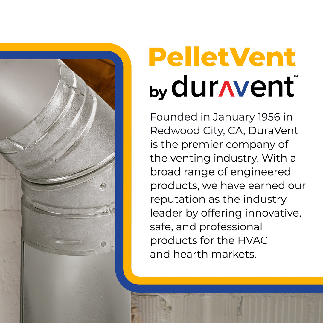 DuraVent PelletVent 6 Inches Stainless Steel 45 Degree Elbow Stove Pipe, Silver