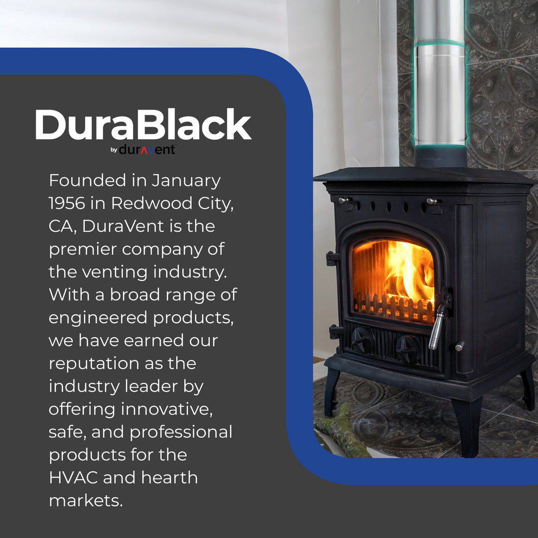 DuraVent DuraBlack 6DBK-12SS 12 x 6 Inch Stainless Steel Single Wall Stove Pipe - VMInnovations