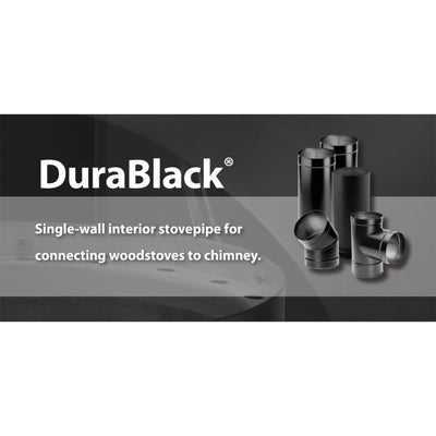 DuraVent DuraBlack Stainless Steel Single Wall Stove Pipe, 48x6 Inch (Open Box) - VMInnovations