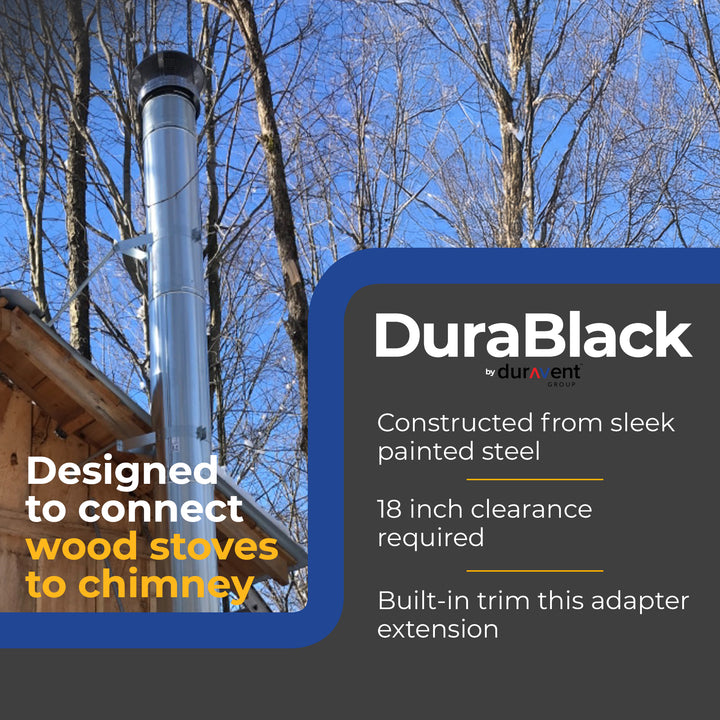 DuraVent 6DBK-ADSL DuraBlack Snap Lock Chimney Connection Adapter, 6" Diameter