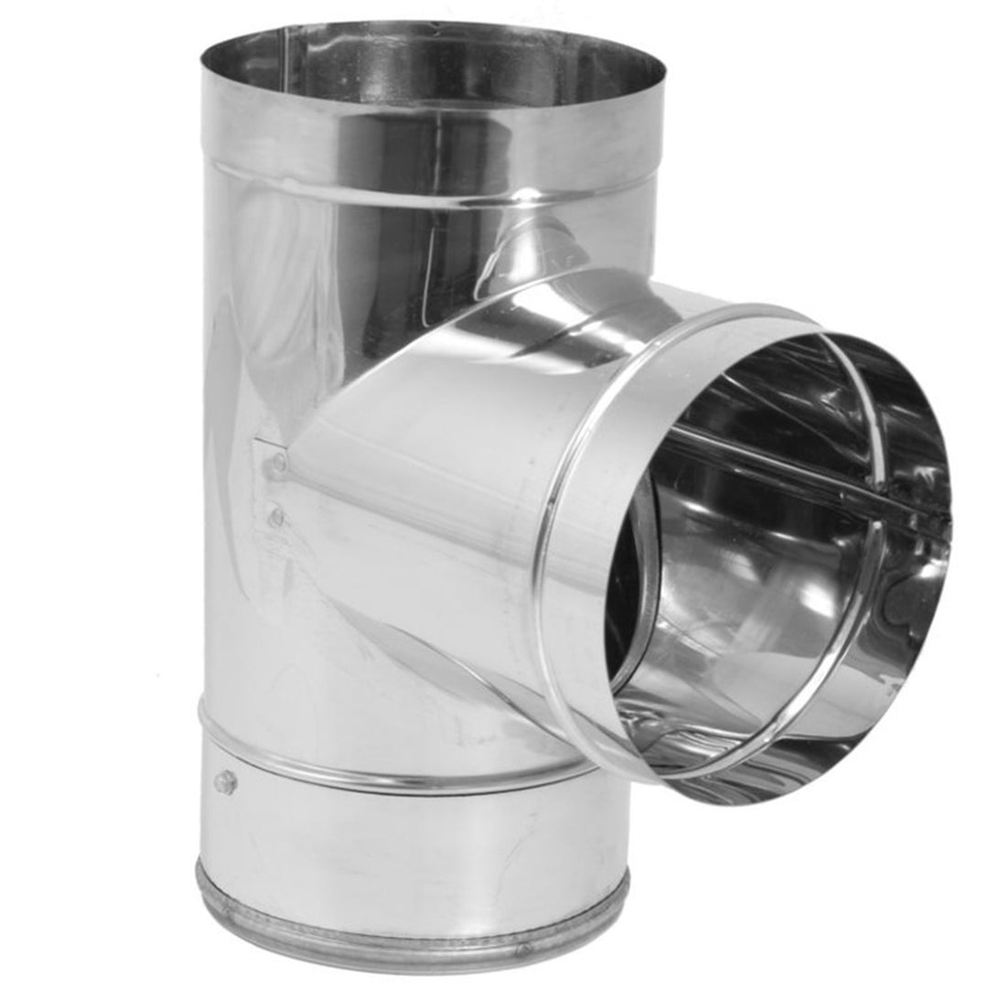 DuraVent DuraBlack Stainless Steel Single Wall Pipe Tee, 6" Diameter (Open Box)