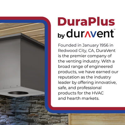 DuraVent 6" Square Steel Ceiling Support Box & Trim Collar, 24" Tall (Open Box) - VMInnovations