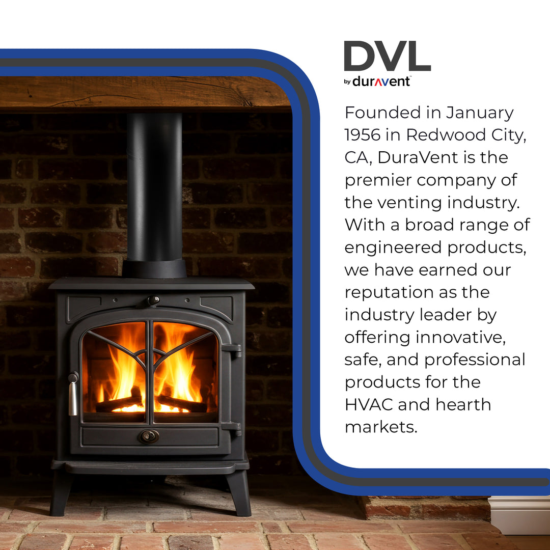 DuraVent DVL 6DVL-48 6 Inch Galvanized Steel Double Wall Stove Pipe, Black