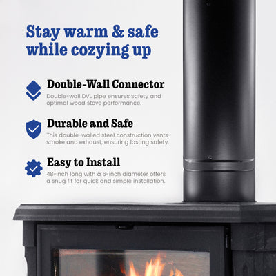 DuraVent 6DVL-48 DVL Galvanized Steel Double Wall Stove Pipe, 6 x 48" (Damaged) - VMInnovations