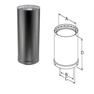DuraVent 6DVL-48 DVL Galvanized Steel Double Wall Stove Pipe, 6 x 48" (Damaged) - VMInnovations