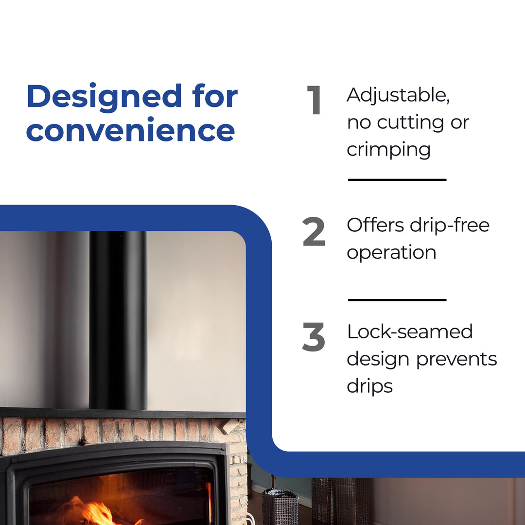 DuraVent DVL 6DVL-68TA 6'' Double Wall Steel Telescoping Chimney Stove Pipe