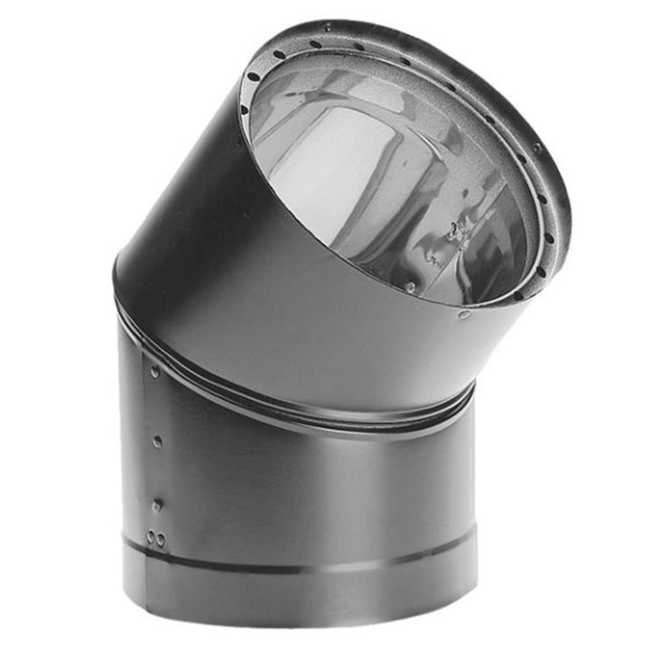 DuraVent DVL Galvanized Double Wall Stove Pipe 45 Degree Elbow, Black (Used) - VMInnovations