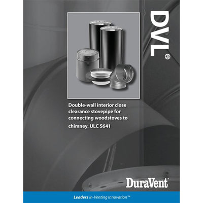 DuraVent 6DVL-E45 DVL Galvanized Double Wall Stove Pipe 45 Degree Elbow, Black - VMInnovations