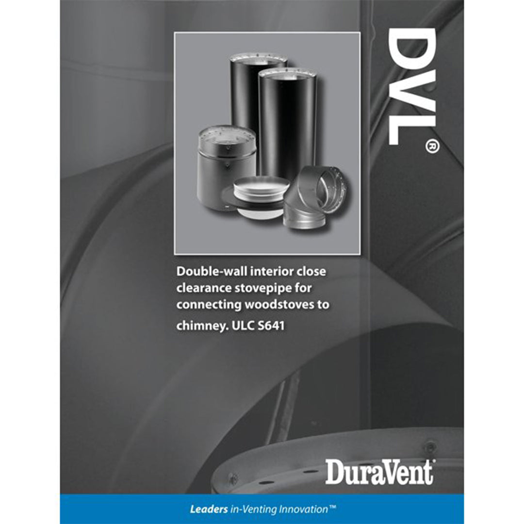 DuraVent DVL Galvanized Double Wall Stove Pipe 45 Degree Elbow, Black (Open Box) - VMInnovations