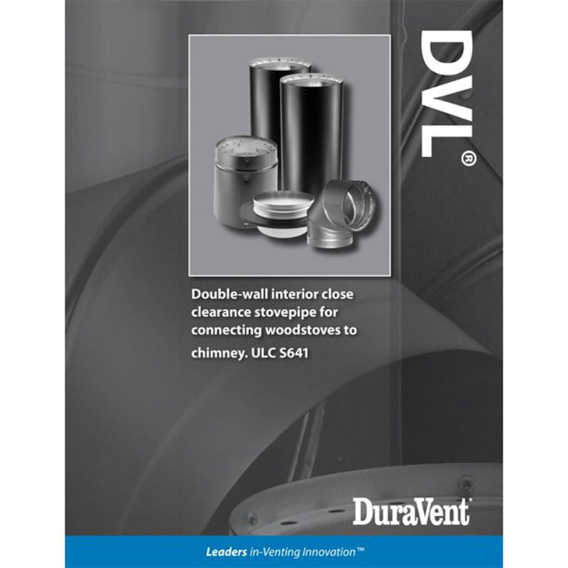 DuraVent 6DVL-E45 DVL Galvanized Double Wall Stove Pipe 45 Degree Elbow, Black