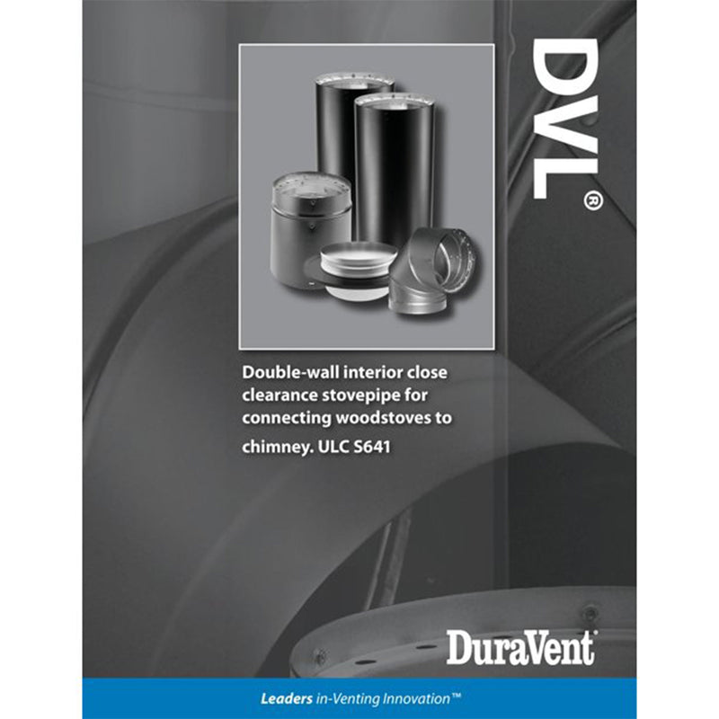 DuraVent DVL Galvanized Double Wall Stove Pipe 45 Degree Elbow, Black (Open Box)