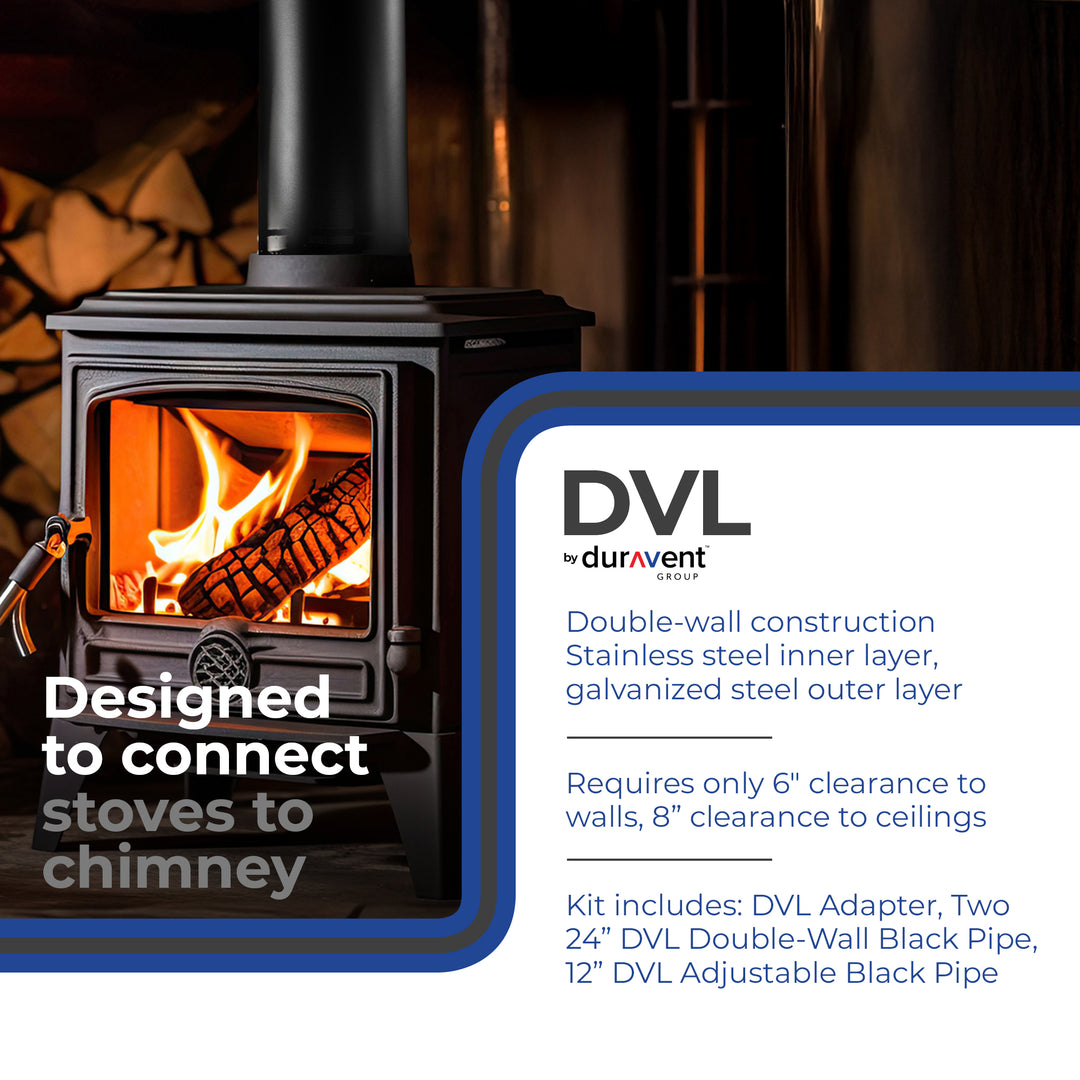 DuraVent 6DVL-KVP DVL 6 x 6 Inch Stainless Steel Double Wall Connector Kit