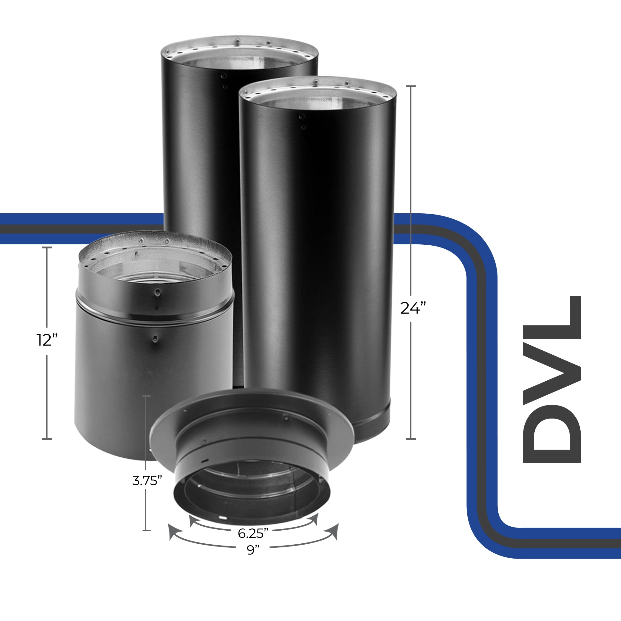 DuraVent DVL Stainless Steel Double Wall Connector Kit, 6 x 6 Inch (Open Box)