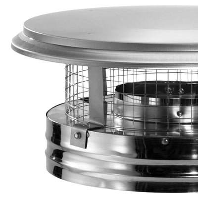 DuraVent DuraPlus Stainless Steel Round Chimney Cap, 8 Inch Diameter (Open Box)