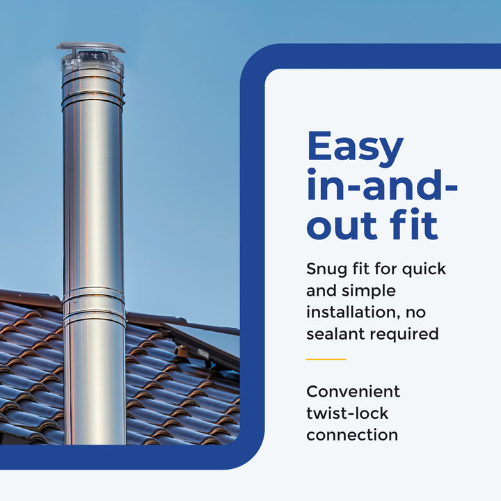 DuraVent DuraPlus 8DP-VC 8 Inch Diameter Stainless Steel Round Chimney Cap