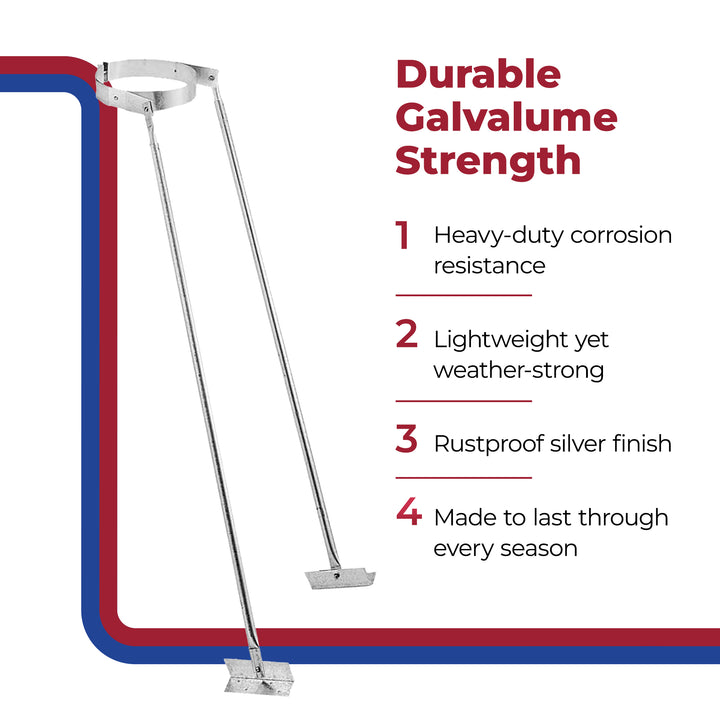 DuraVent Extended Roof Bracket Chimney Support Brace, 8 Inch Diameter (Open Box)