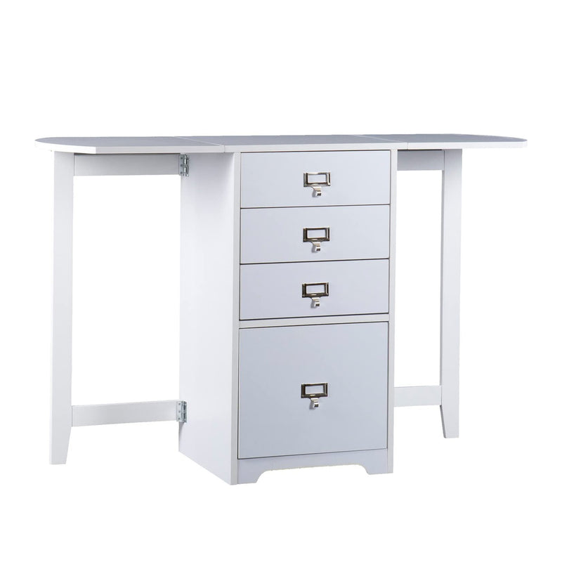 SEI Furniture Fold Out Organizer Convertible Craft Desk Table, White (Used)