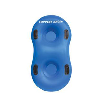 Slippery Racer Inflatable Snow Tube Sled w/ Handles for 2 Riders, Blue(Open Box)