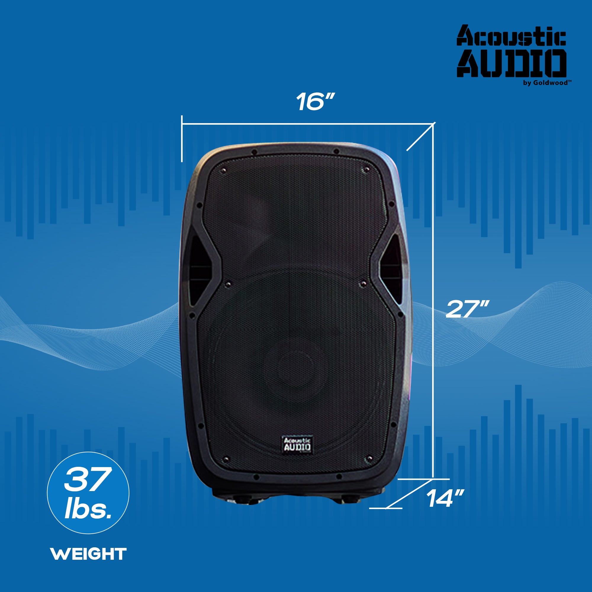 Acoustic Audio by Goldwood 15in 1000W Bluetooth LED Speaker System (Damaged)