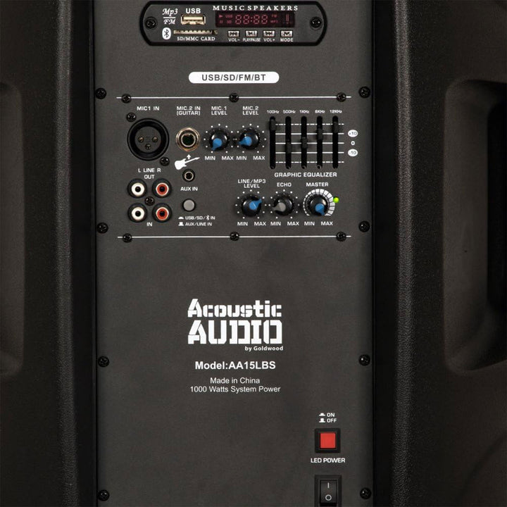 Acoustic Audio by Goldwood 15in 1000W Bluetooth LED Speaker System (For Parts) - VMInnovations