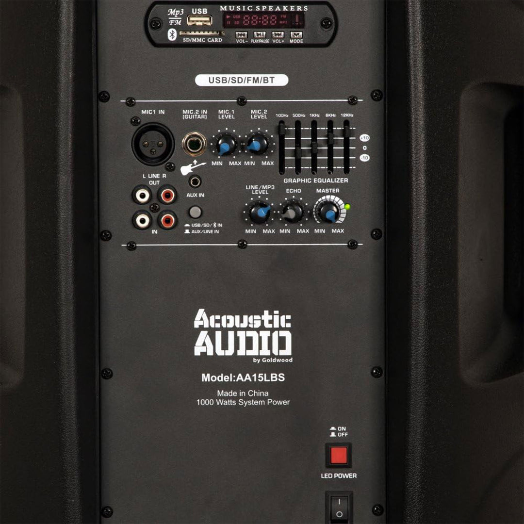 Acoustic Audio by Goldwood 15in 1000W Bluetooth LED Speaker System (For Parts) - VMInnovations